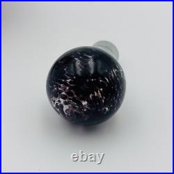 VTG Italian Murano Glass Perfume Bottle withSwirling Orange, Black, White, Blue