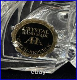 VTG J. PESNICAK Signed Handmade Crystal Perfume Bottle Made In Czech Republic