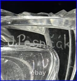 VTG J. PESNICAK Signed Handmade Crystal Perfume Bottle Made In Czech Republic