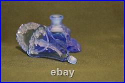 VTG J. Pesnicak Czech Blue Glass Perfume Bottle 7-3/8 x 3.5