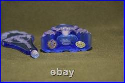 VTG J. Pesnicak Czech Blue Glass Perfume Bottle 7-3/8 x 3.5