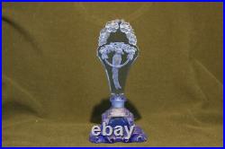 VTG J. Pesnicak Czech Blue Glass Perfume Bottle 7-3/8 x 3.5