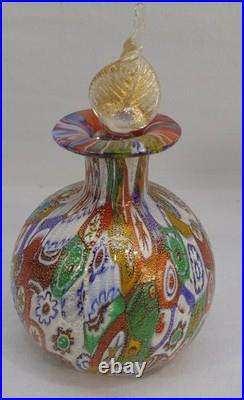 VTG Lot 3 Murano Ballarin Italy Perfume Scent Bottles Millifore Gold Leaf