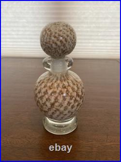 VTG MURANO White/Gold Aventurine Perfume Bottle WithSTOPPER & Bubbles 7.25H