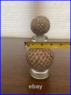 VTG MURANO White/Gold Aventurine Perfume Bottle WithSTOPPER & Bubbles 7.25H