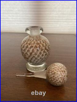 VTG MURANO White/Gold Aventurine Perfume Bottle WithSTOPPER & Bubbles 7.25H