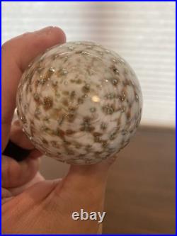 VTG MURANO White/Gold Aventurine Perfume Bottle WithSTOPPER & Bubbles 7.25H