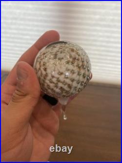 VTG MURANO White/Gold Aventurine Perfume Bottle WithSTOPPER & Bubbles 7.25H