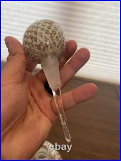 VTG MURANO White/Gold Aventurine Perfume Bottle WithSTOPPER & Bubbles 7.25H