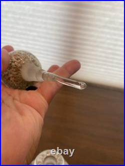 VTG MURANO White/Gold Aventurine Perfume Bottle WithSTOPPER & Bubbles 7.25H