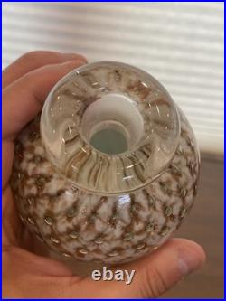VTG MURANO White/Gold Aventurine Perfume Bottle WithSTOPPER & Bubbles 7.25H