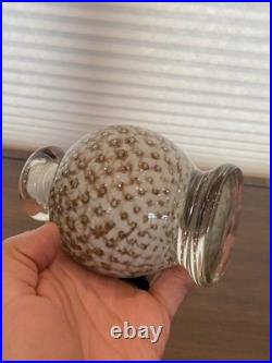 VTG MURANO White/Gold Aventurine Perfume Bottle WithSTOPPER & Bubbles 7.25H