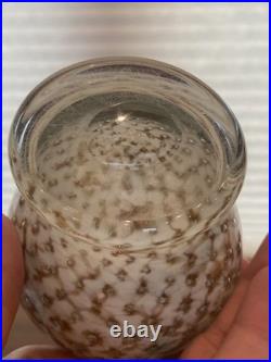 VTG MURANO White/Gold Aventurine Perfume Bottle WithSTOPPER & Bubbles 7.25H