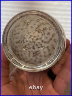 VTG MURANO White/Gold Aventurine Perfume Bottle WithSTOPPER & Bubbles 7.25H