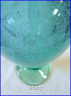 VTG Mint Green Sea Foam Tiny Bubbles Submerged Art Heavy Glass Perfume Bottle