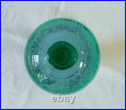 VTG Mint Green Sea Foam Tiny Bubbles Submerged Art Heavy Glass Perfume Bottle
