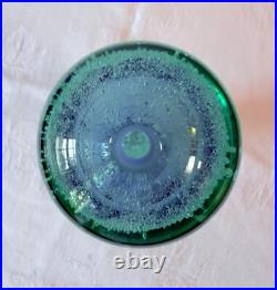 VTG Mint Green Sea Foam Tiny Bubbles Submerged Art Heavy Glass Perfume Bottle