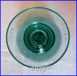 VTG Mint Green Sea Foam Tiny Bubbles Submerged Art Heavy Glass Perfume Bottle