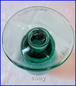 VTG Mint Green Sea Foam Tiny Bubbles Submerged Art Heavy Glass Perfume Bottle