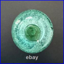VTG Mint Green Sea Foam Tiny Bubbles Submerged Art Heavy Glass Perfume Bottle