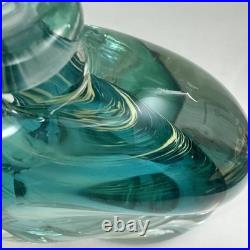 VTG Murano Style Perfume Bottle Decanter Heavy Hand Blown Swirl Art Glass