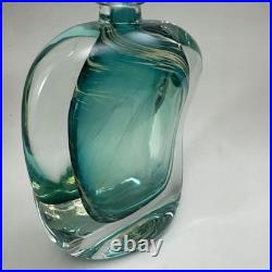 VTG Murano Style Perfume Bottle Decanter Heavy Hand Blown Swirl Art Glass