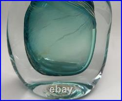 VTG Murano Style Perfume Bottle Decanter Heavy Hand Blown Swirl Art Glass