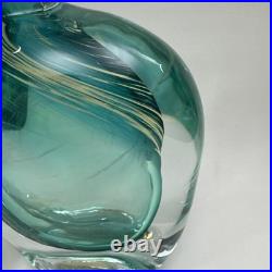 VTG Murano Style Perfume Bottle Decanter Heavy Hand Blown Swirl Art Glass