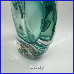 VTG Murano Style Perfume Bottle Decanter Heavy Hand Blown Swirl Art Glass