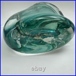 VTG Murano Style Perfume Bottle Decanter Heavy Hand Blown Swirl Art Glass