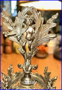 VTG ORMOLU FILIGREE withCHERUB DOVE HOLLYWOOD REGENCY (24k Plated) PERFUME BOTTLE