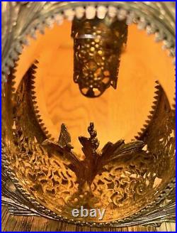 VTG ORMOLU FILIGREE withCHERUB DOVE HOLLYWOOD REGENCY (24k Plated) PERFUME BOTTLE