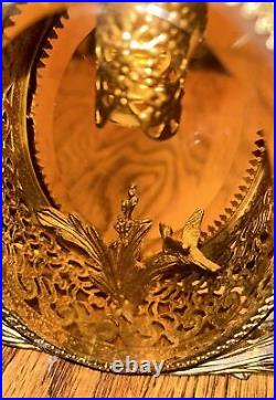 VTG ORMOLU FILIGREE withCHERUB DOVE HOLLYWOOD REGENCY (24k Plated) PERFUME BOTTLE