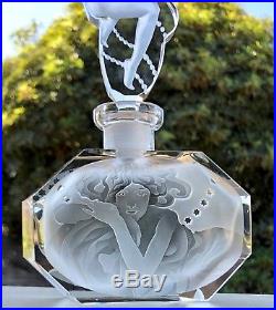 VTG Pesnicak Art Deco Intaglio Czech Crystal Perfume Bottle 9 Art Nouveau Nudes