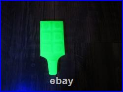 VTG Pressed Glass Perfume Bottle Girl Deer Uranium Glass Candy Bar Stopper RARE