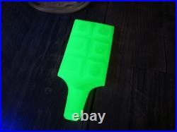 VTG Pressed Glass Perfume Bottle Girl Deer Uranium Glass Candy Bar Stopper RARE