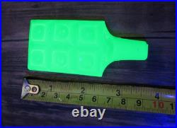 VTG Pressed Glass Perfume Bottle Girl Deer Uranium Glass Candy Bar Stopper RARE