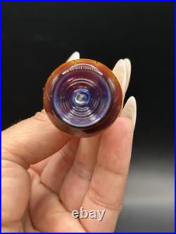 VTG RARE Suellen Fowler Art Glass Multi Color Peacock Feather Perfume Bottle 3