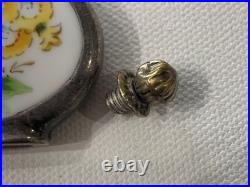 VTG Sterling Silver/Enamel Perfume Bottle WithFlowers