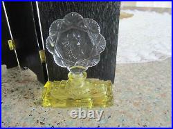 VTG WOLFLE CzechYELLOW & CLEAR and polished perfume bottle