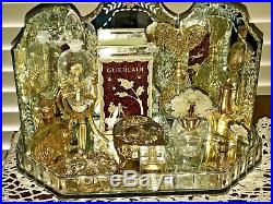 Vanity Vintage Set Gold Crystal Lot Perfume Bottles Guerlain Jeweled Compact