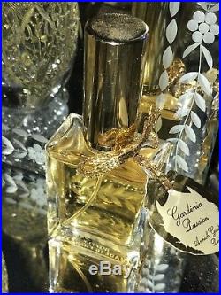 Vanity Vintage Set Gold Crystal Lot Perfume Bottles Guerlain Jeweled Compact