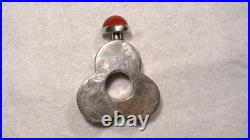Very Rare 1870 Taxico Sterling Silver Vintage Mexico Glass Flower Perfume Bottle