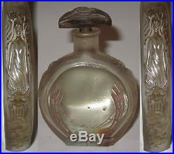 Very Rare Vintage Lady Figural Crystal & Frosted Perfume Bottle Maybe Lalique