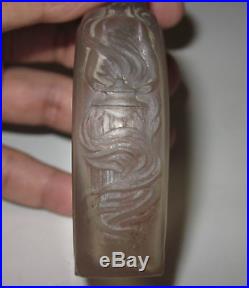Very Rare Vintage Lady Figural Crystal & Frosted Perfume Bottle Maybe Lalique