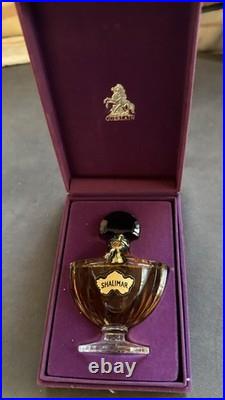 Vint Guerlain Shalimar Extrait 1/2 Oz Fan Bottle velvet Box c1950s Paris sealed