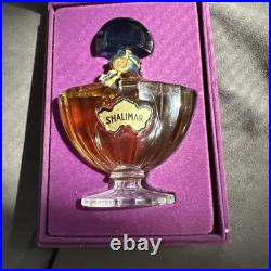Vint Guerlain Shalimar Extrait 1/2 Oz Fan Bottle velvet Box c1950s Paris sealed
