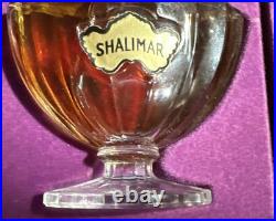Vint Guerlain Shalimar Extrait 1/2 Oz Fan Bottle velvet Box c1950s Paris sealed
