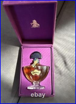Vint Guerlain Shalimar Extrait 1/2 Oz Fan Bottle velvet Box c1950s Paris sealed