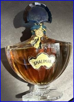 Vint Guerlain Shalimar Extrait 1/2 Oz Fan Bottle velvet Box c1950s Paris sealed